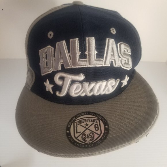 Snap-Back Other - Dallas Texas Navy Blue Flat Bill Hat Cap Snapback Star Texas TX USA Big D